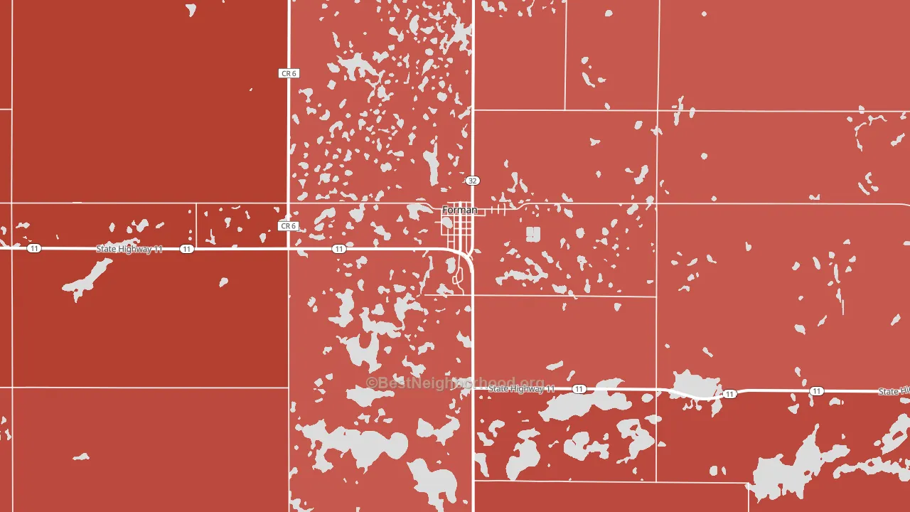 Forman, ND block-group political-lean map