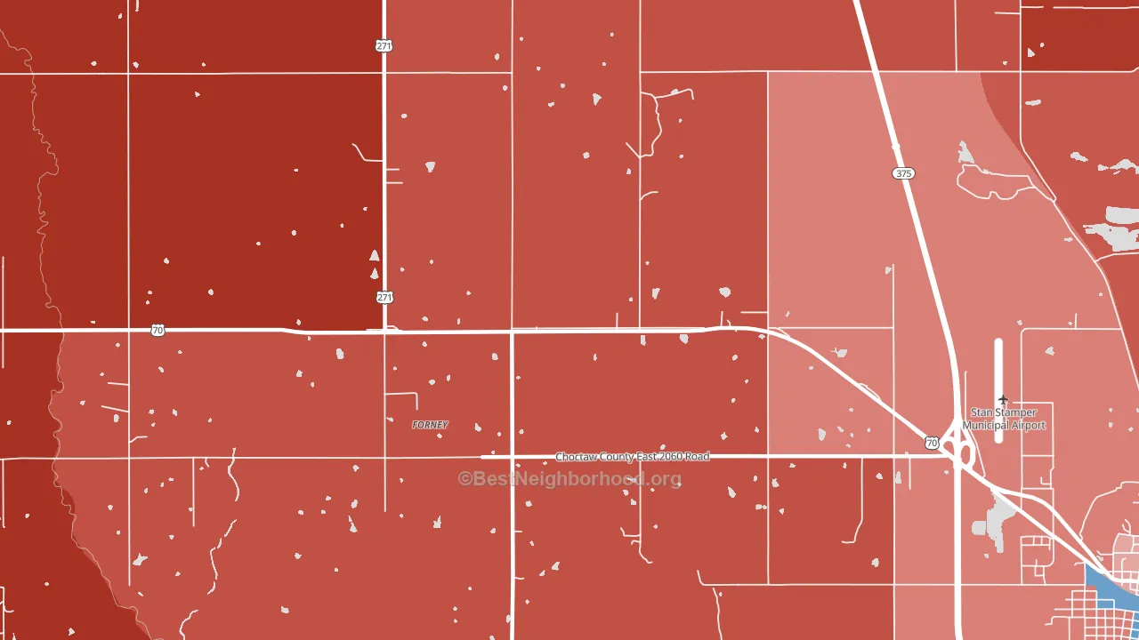 Forney, OK block-group political-lean map
