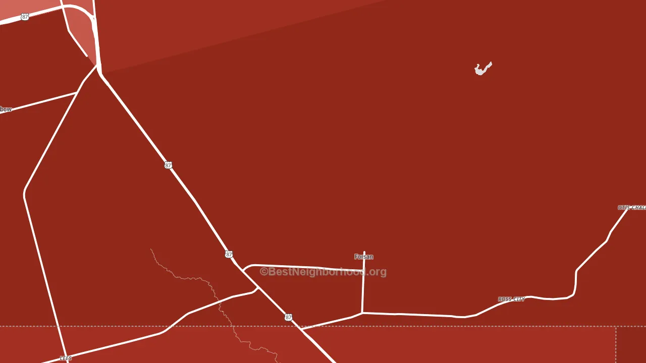 Forsan, TX block-group political-lean map