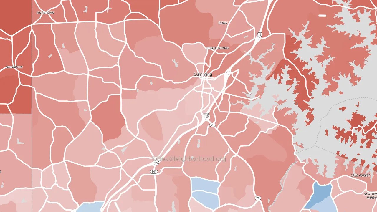 Forsyth County, GA block-group political-lean map
