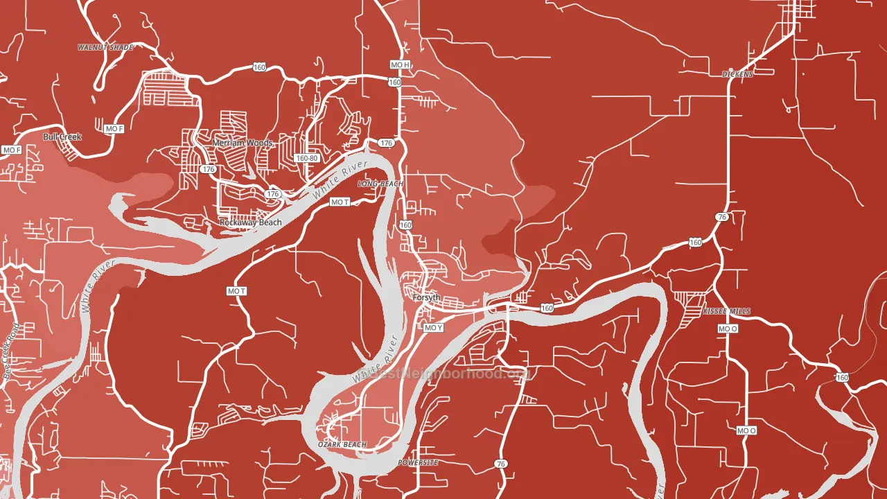 Forsyth, MO block-group political-lean map