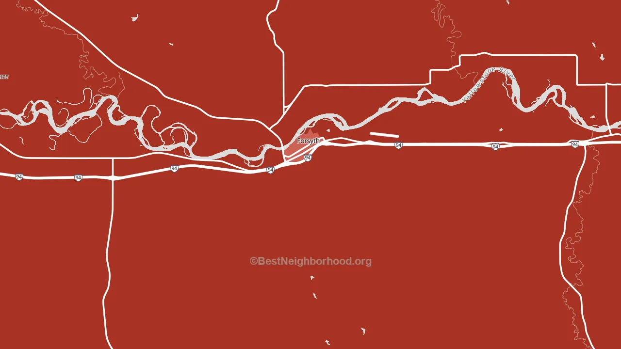 Forsyth, MT block-group political-lean map