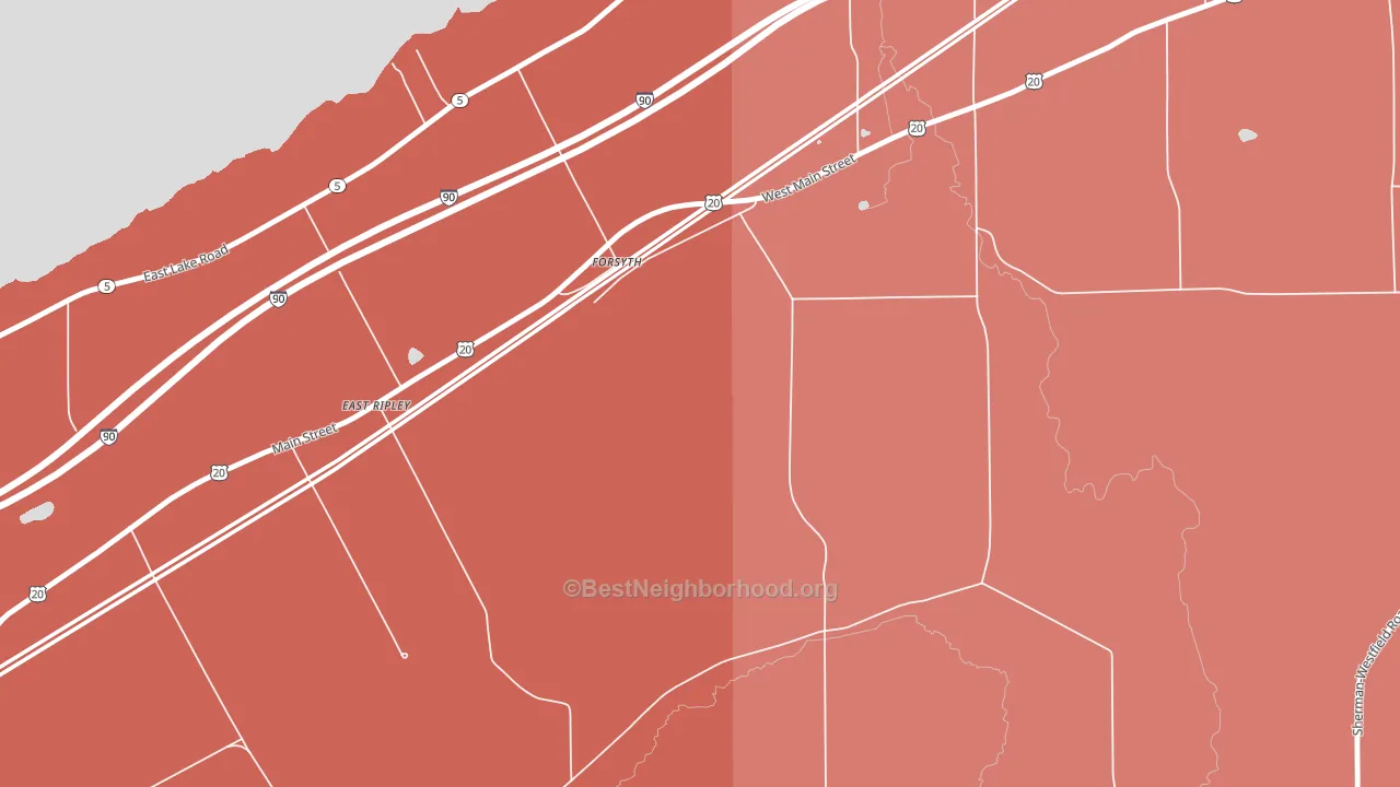 Forsyth, NY block-group political-lean map