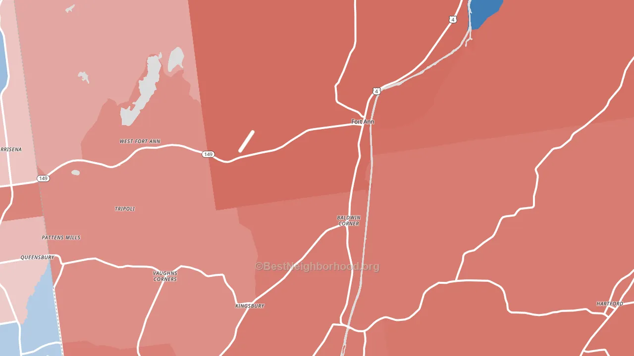 Fort Ann, NY block-group political-lean map