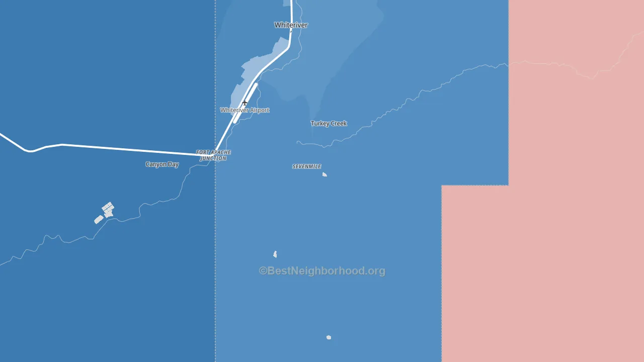 Fort Apache, AZ block-group political-lean map