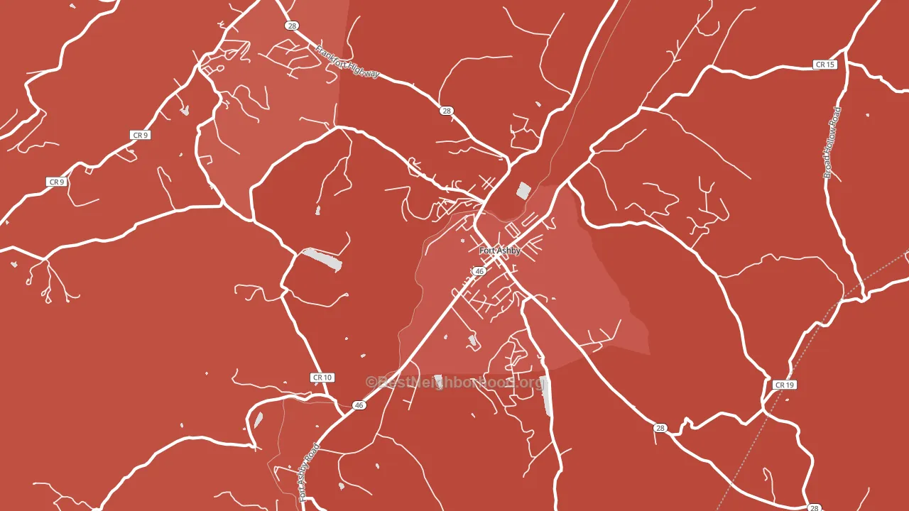 Fort Ashby, WV block-group political-lean map