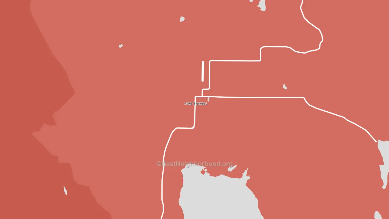 Fort Bidwell, CA block-group political-lean map