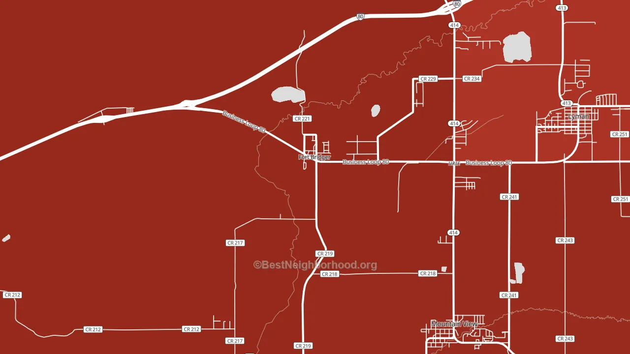 Fort Bridger, WY block-group political-lean map