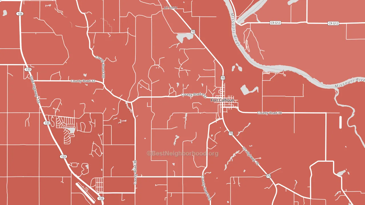 Fort Calhoun, NE block-group political-lean map