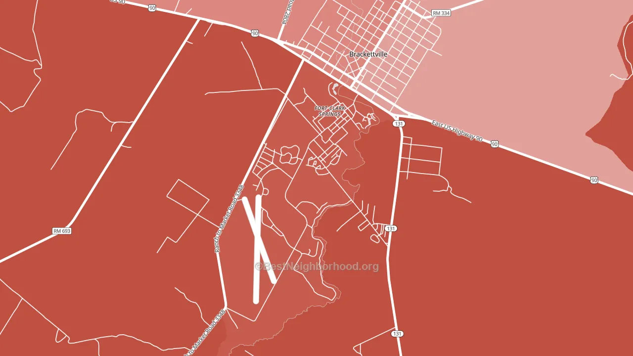 Fort Clark Springs, TX block-group political-lean map