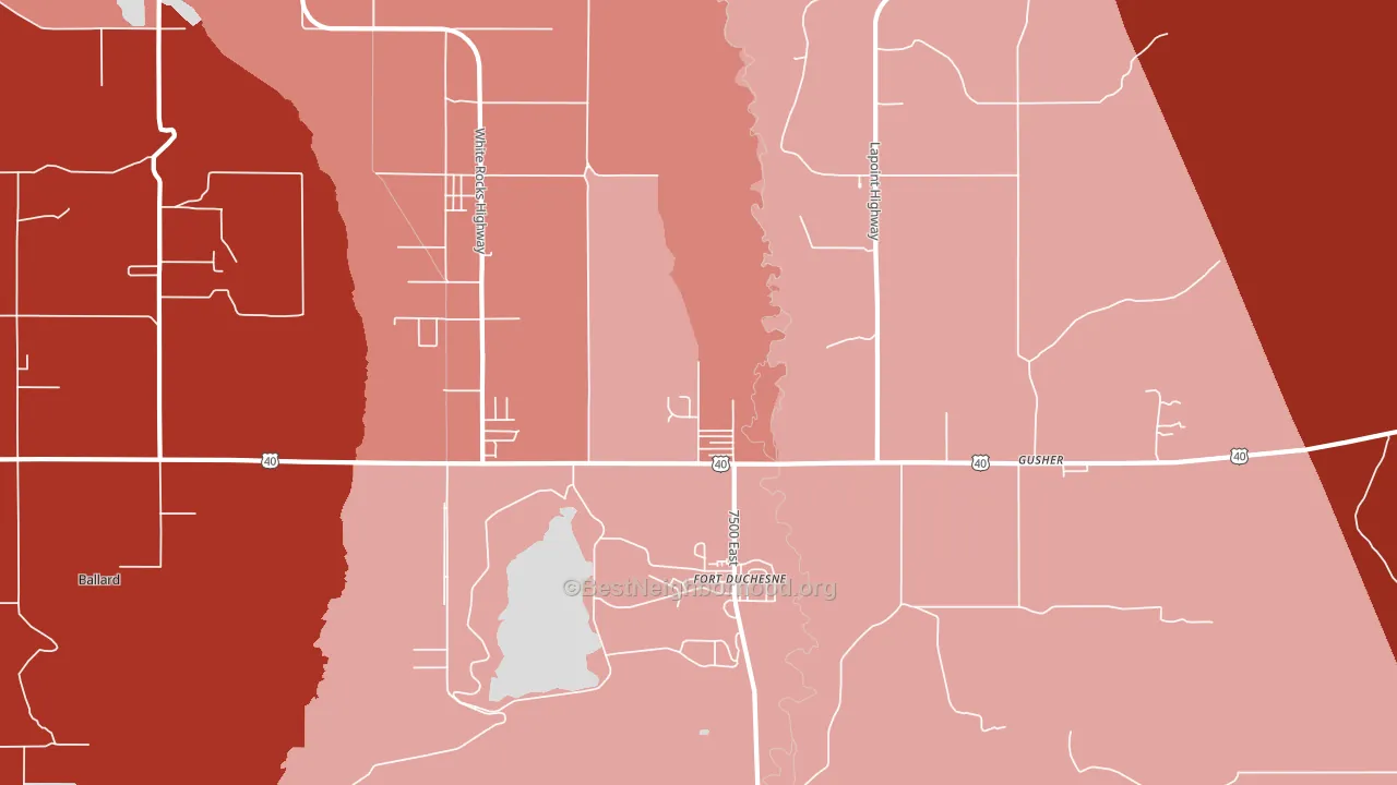Fort Duchesne, UT block-group political-lean map