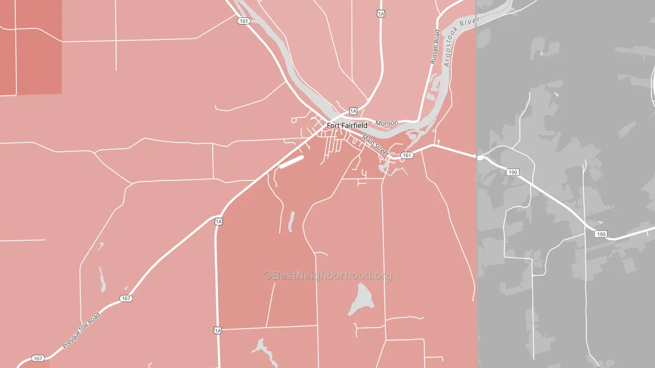 Fort Fairfield, ME block-group political-lean map