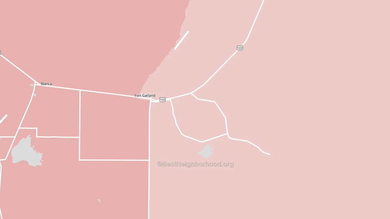 Fort Garland, CO block-group political-lean map