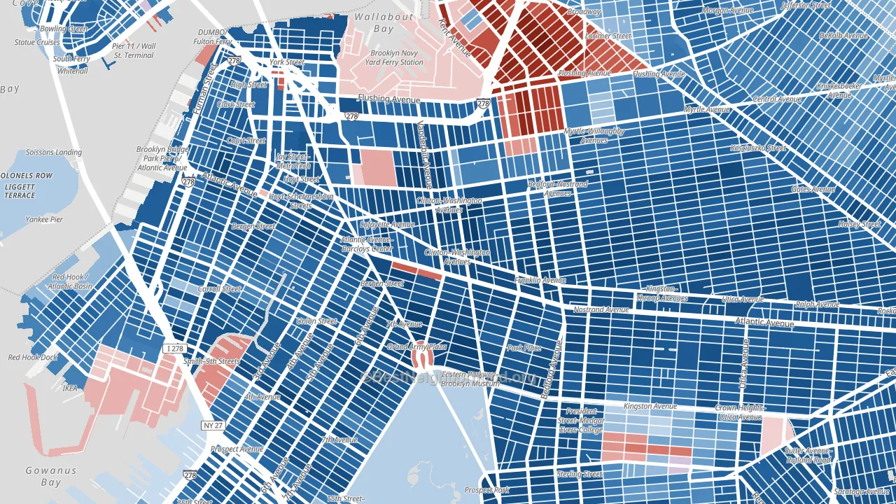 Fort Green, Brooklyn, NY block-group political-lean map