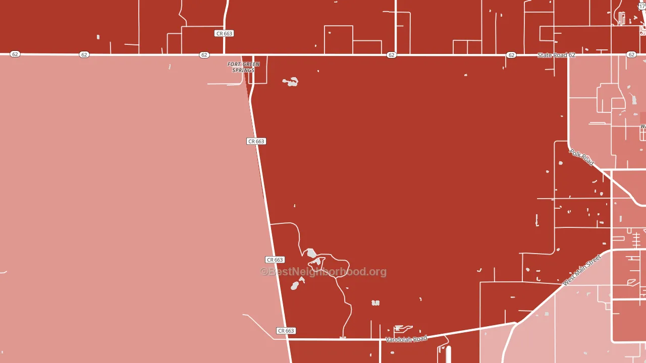 Fort Green Springs, FL block-group political-lean map
