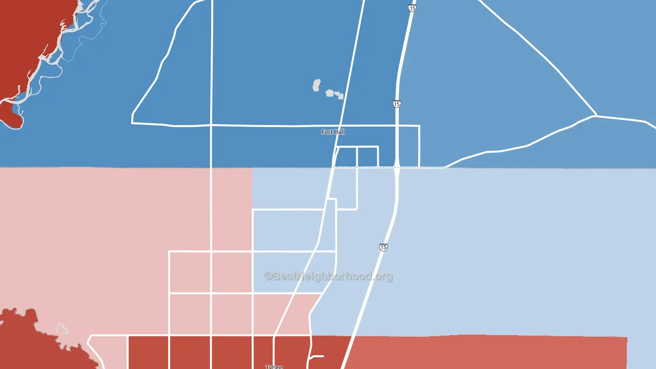 Fort Hall, ID block-group political-lean map