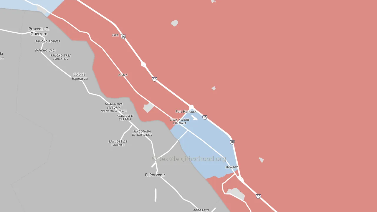 Fort Hancock, TX block-group political-lean map