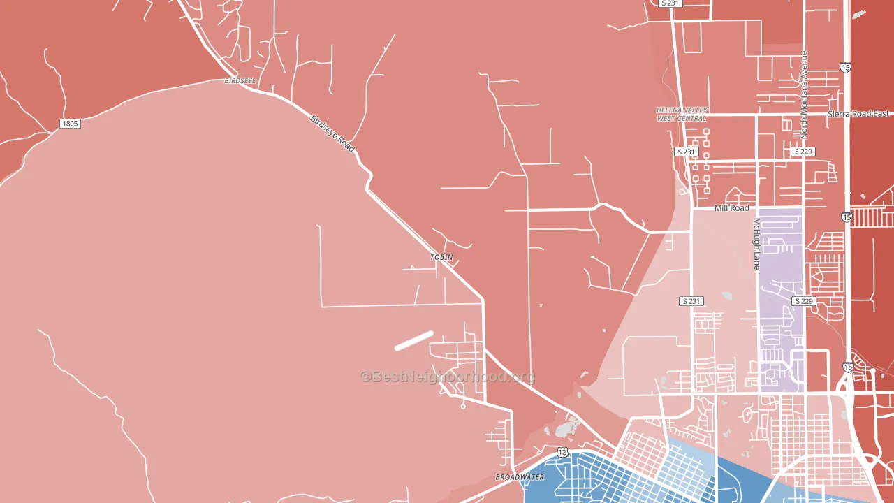 Fort Harrison, MT block-group political-lean map