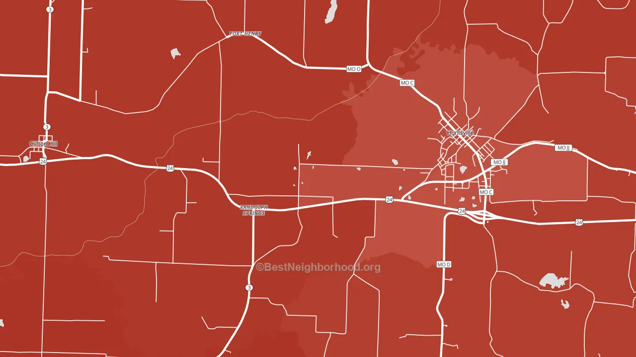 Fort Henry, MO block-group political-lean map