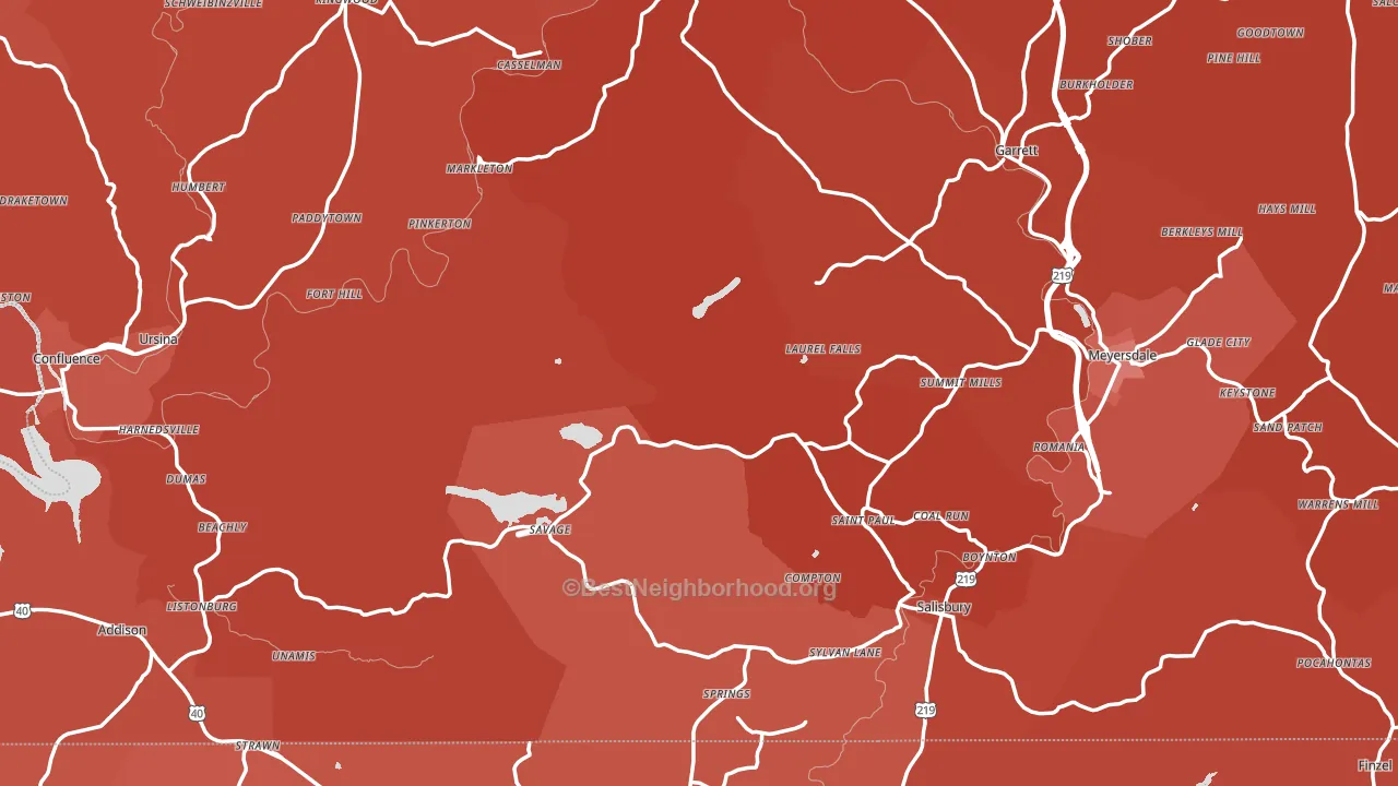 Fort Hill, PA block-group political-lean map
