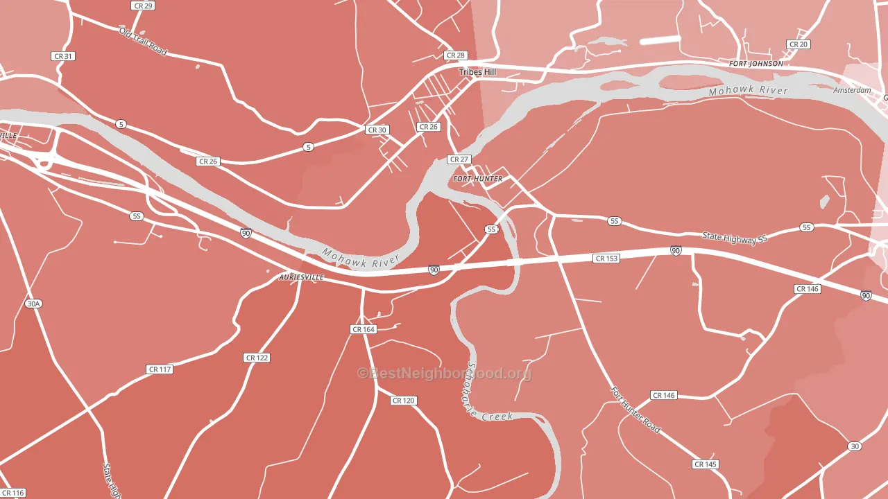 Fort Hunter, NY block-group political-lean map