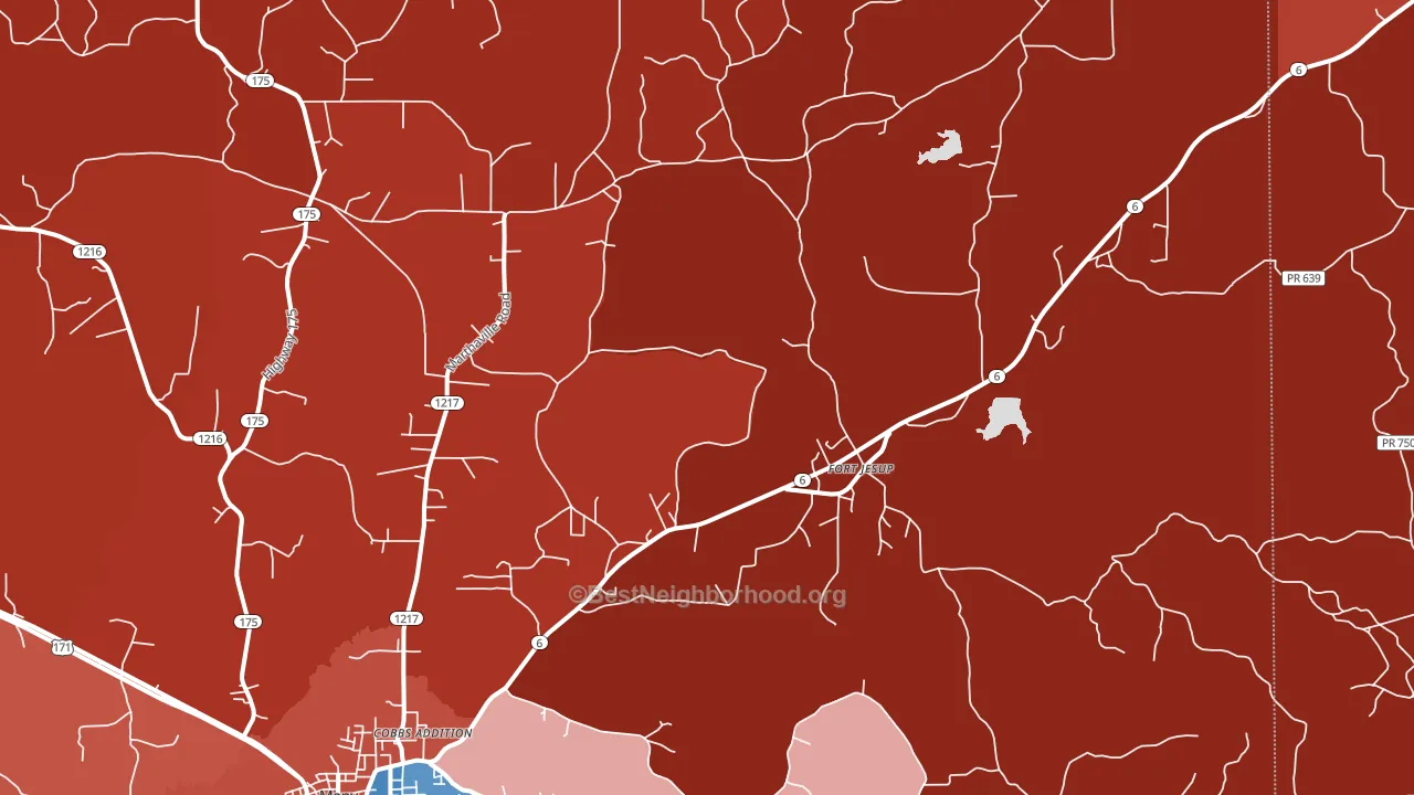 Fort Jesup, LA block-group political-lean map