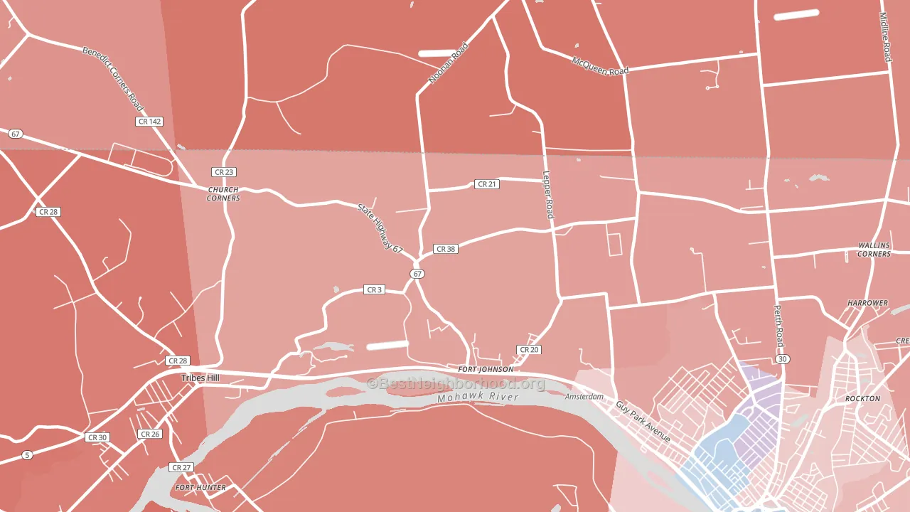 Fort Johnson, NY block-group political-lean map
