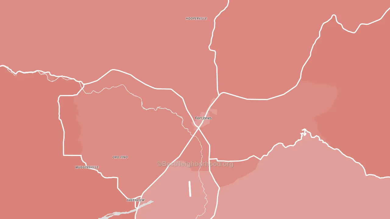 Fort Jones, CA block-group political-lean map