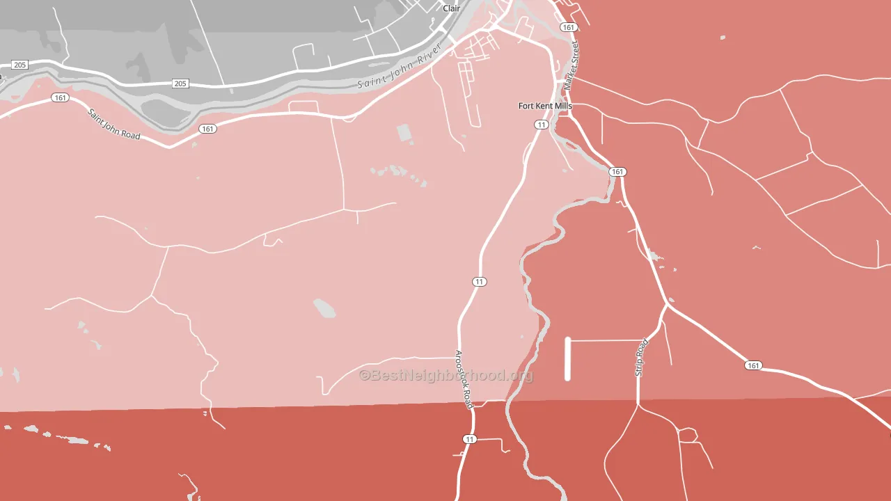 Fort Kent Village, ME block-group political-lean map