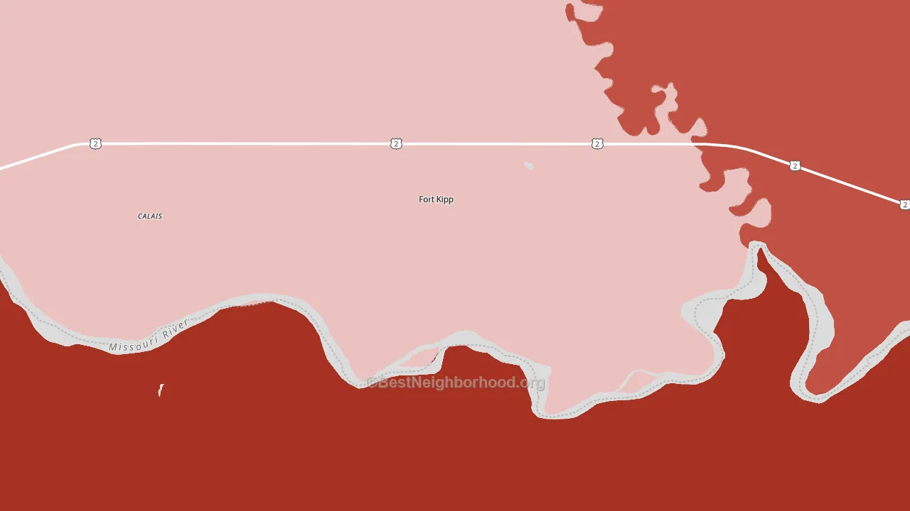 Fort Kipp, MT block-group political-lean map