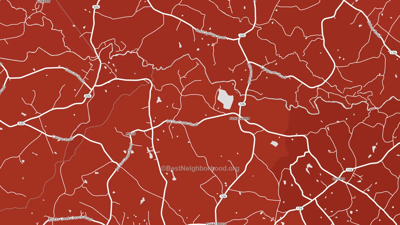 Fort Lamar, GA block-group political-lean map