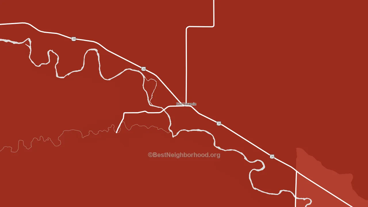 Fort Laramie, WY block-group political-lean map