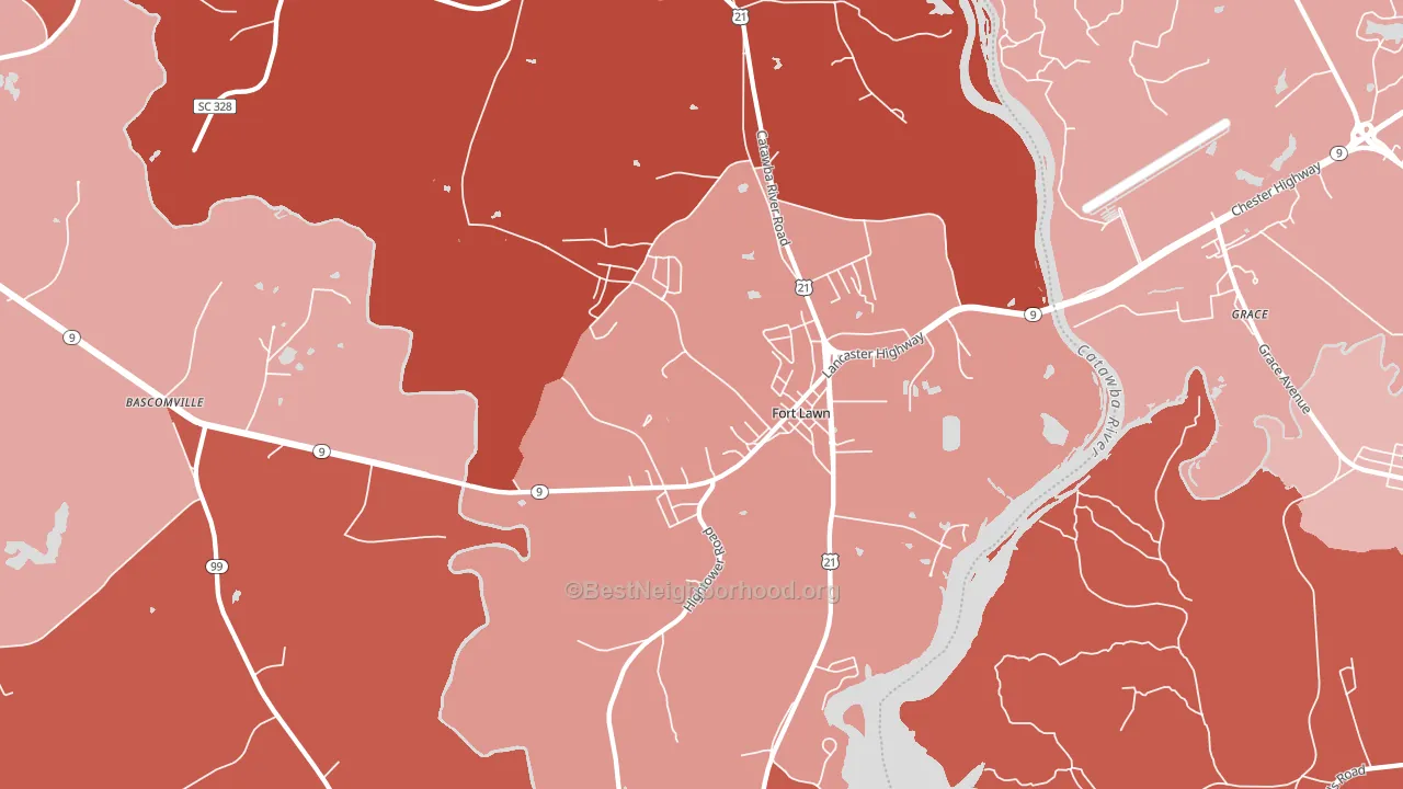 Fort Lawn, SC block-group political-lean map