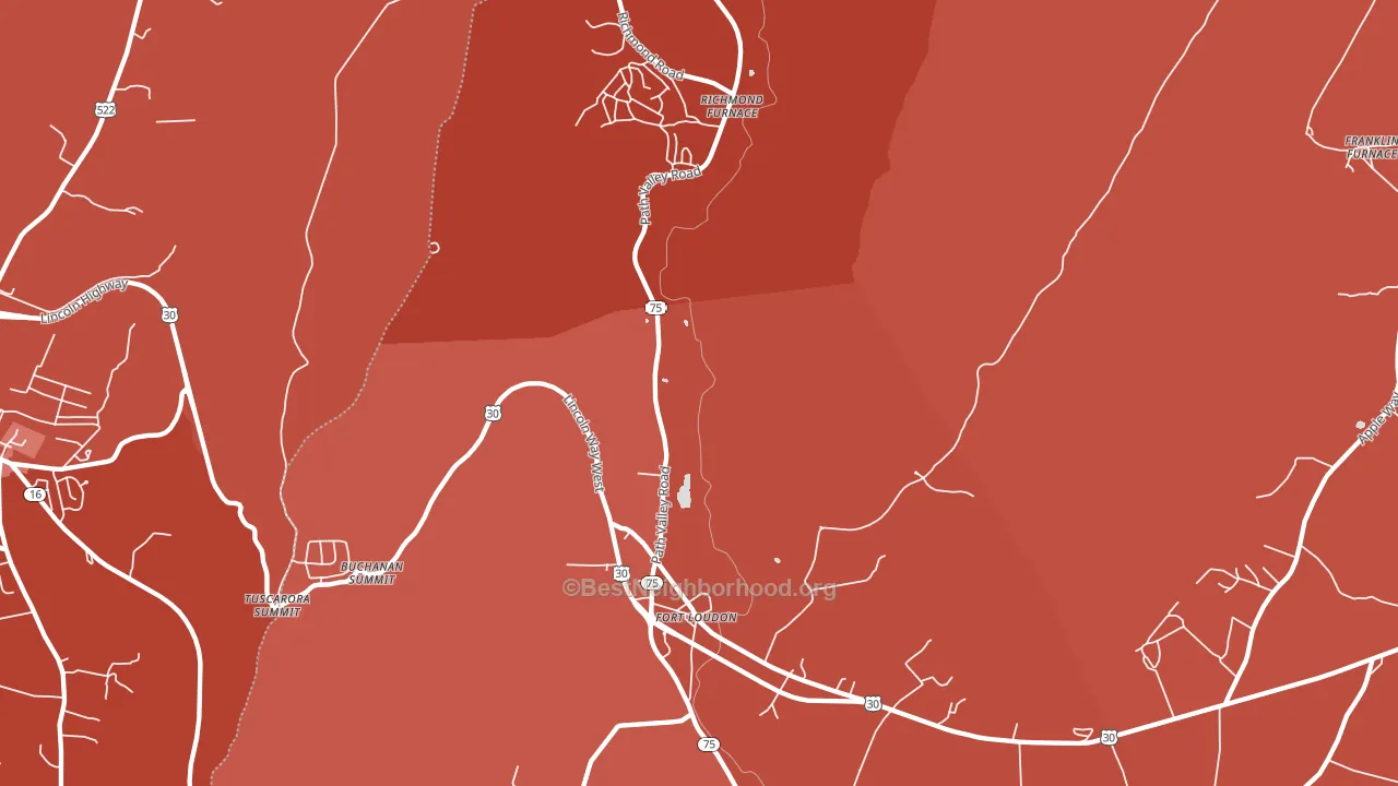 Fort Loudon, PA block-group political-lean map