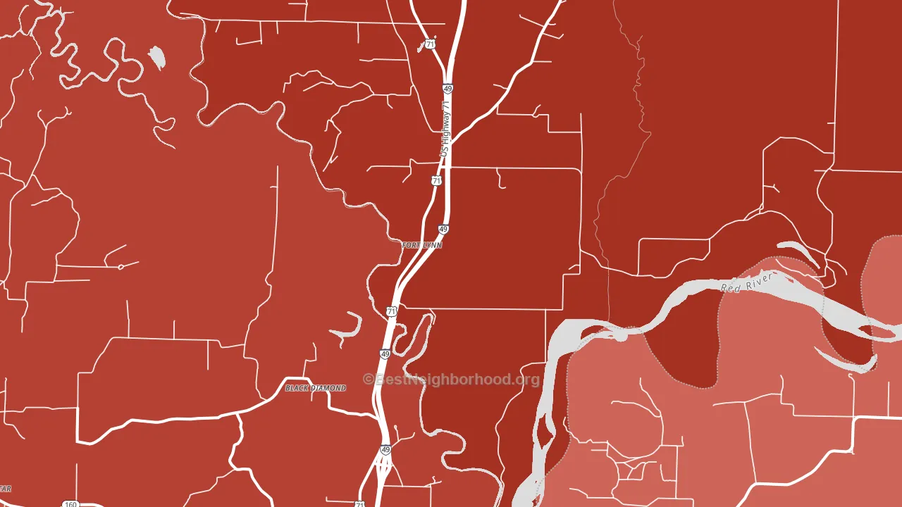 Fort Lynn, AR block-group political-lean map