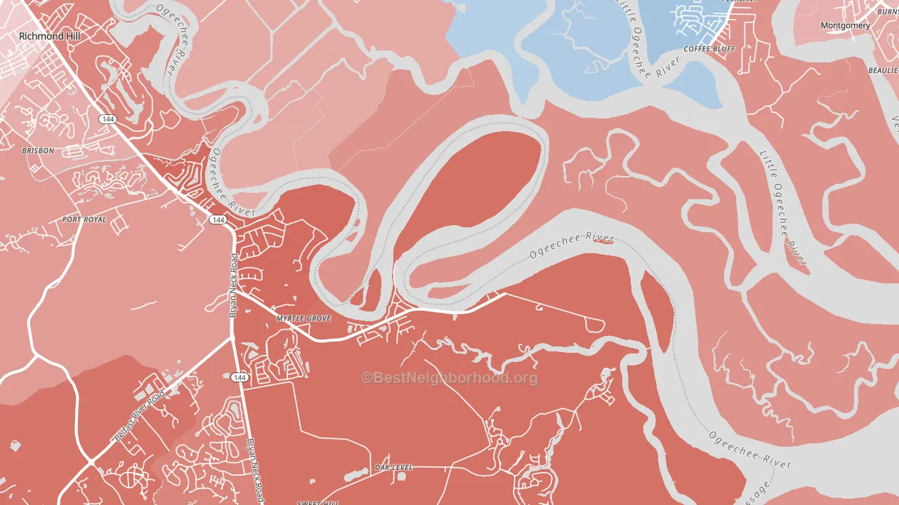 Fort McAllister, GA block-group political-lean map