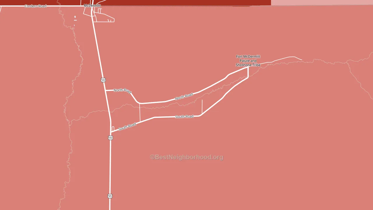 Fort McDermitt, NV block-group political-lean map