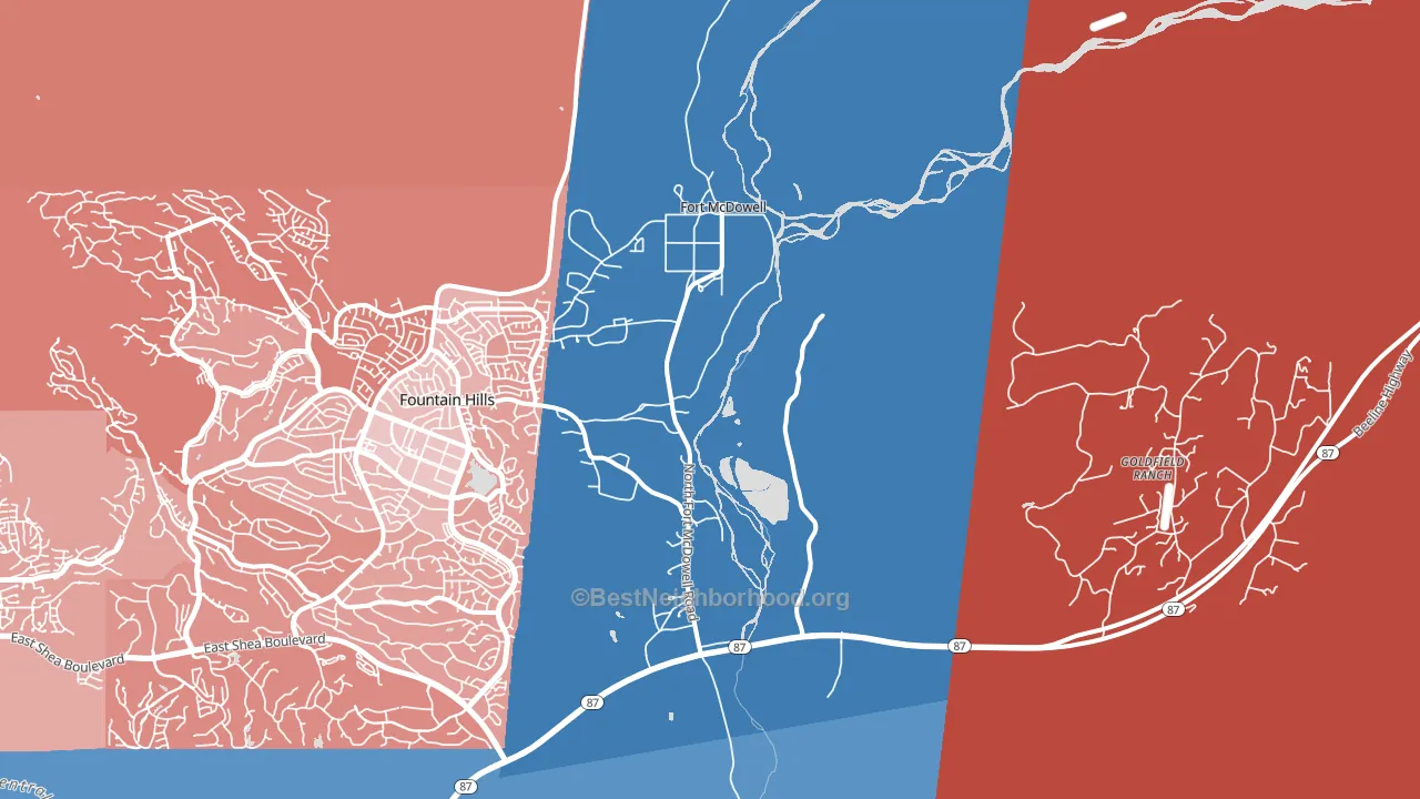 Fort McDowell, AZ block-group political-lean map