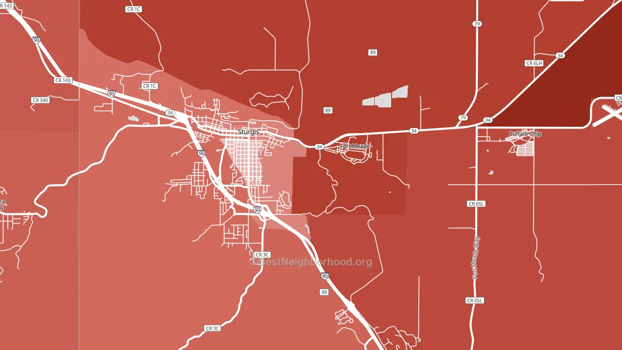 Fort Meade, SD block-group political-lean map
