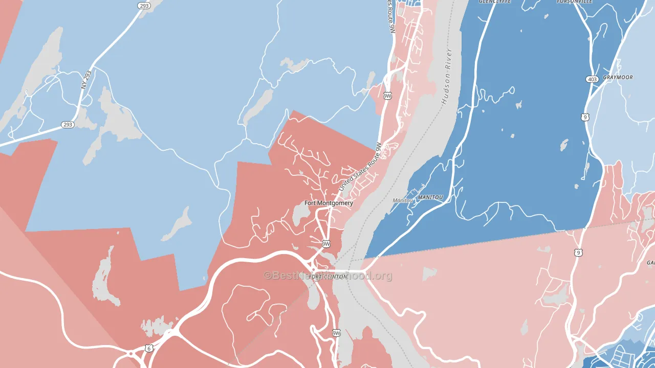 Fort Montgomery, NY block-group political-lean map