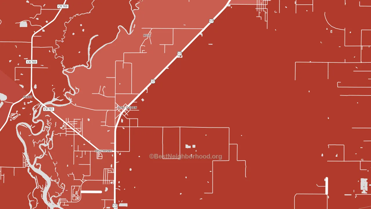 Fort Ogden, FL block-group political-lean map