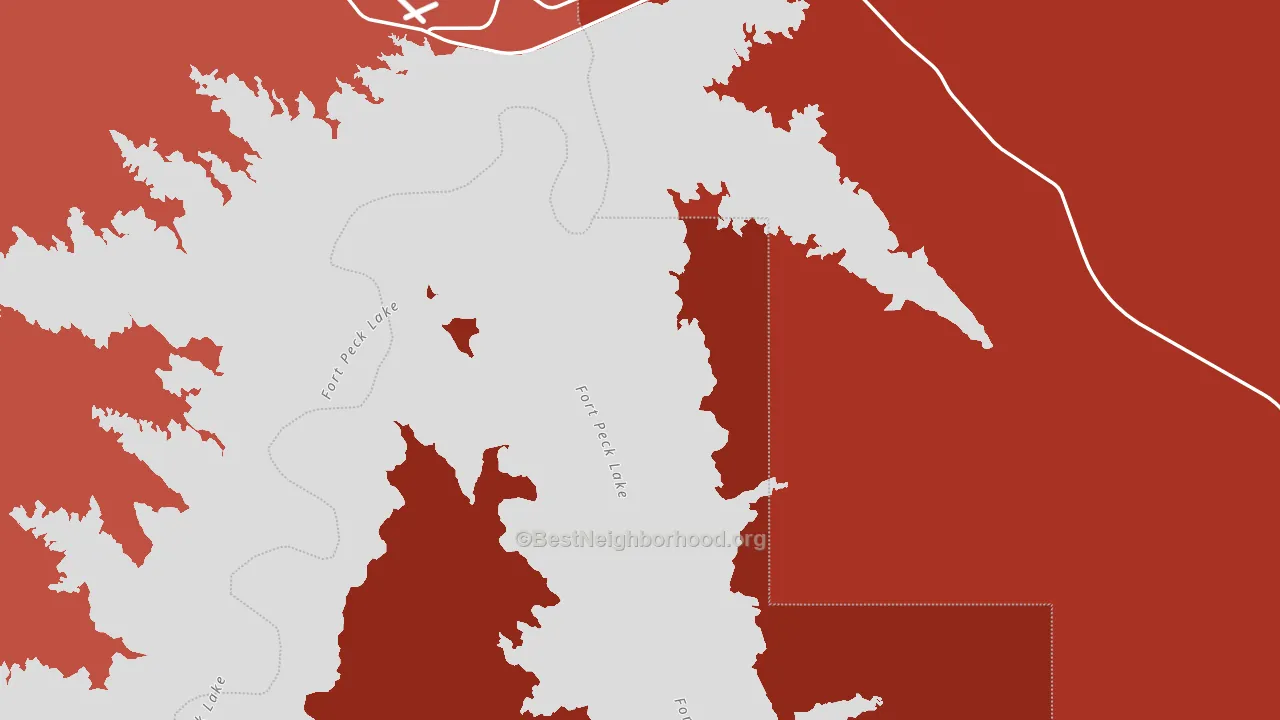 Fort Peck, MT block-group political-lean map