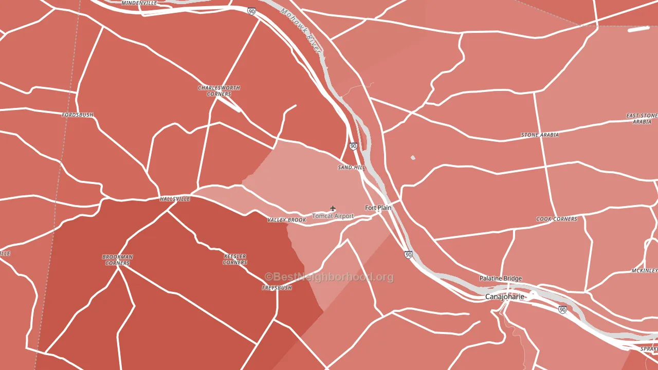 Fort Plain, NY block-group political-lean map