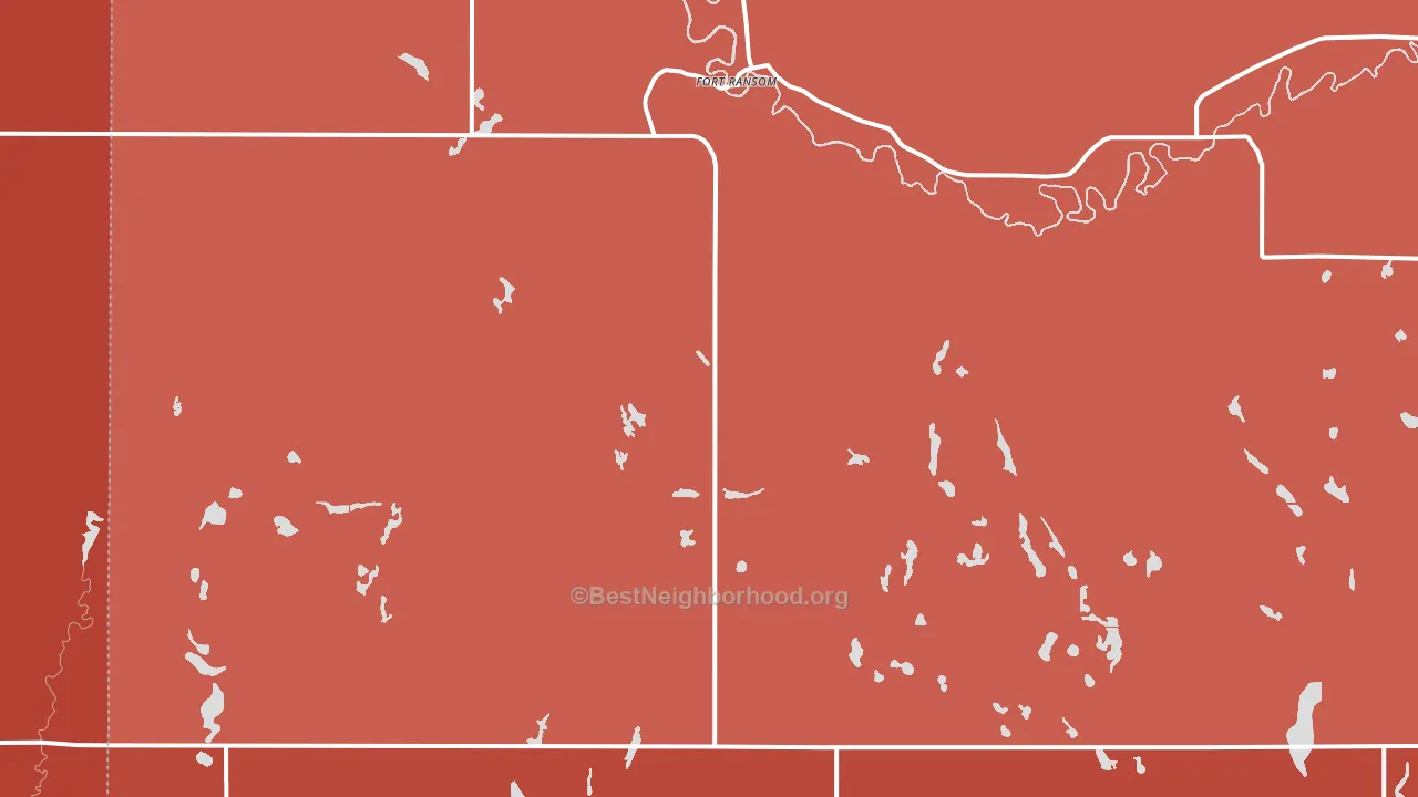Fort Ransom, ND block-group political-lean map