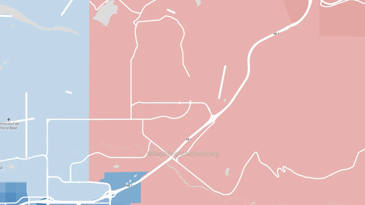 Fort Richardson, AK block-group political-lean map