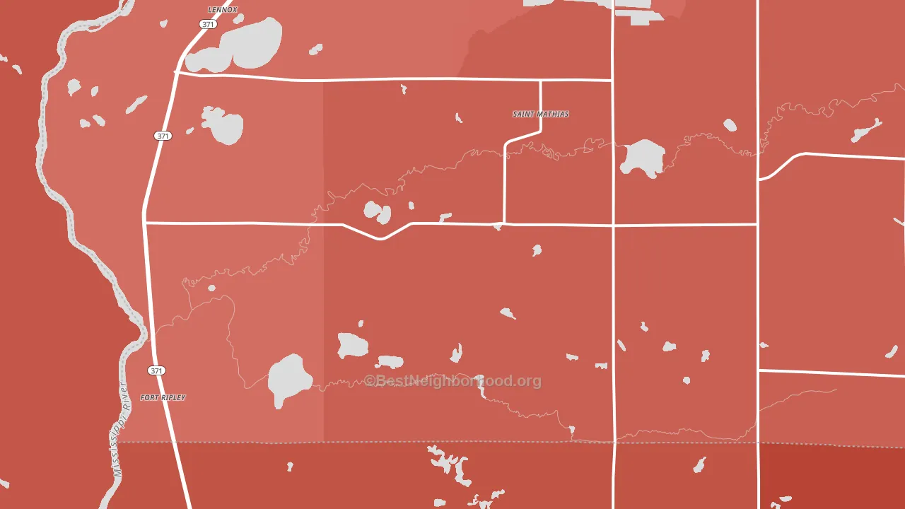 Fort Ripley, MN block-group political-lean map