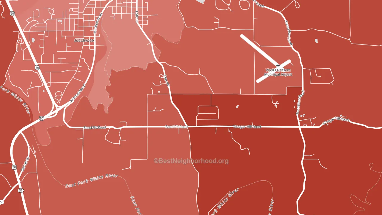 Fort Ritner, IN block-group political-lean map