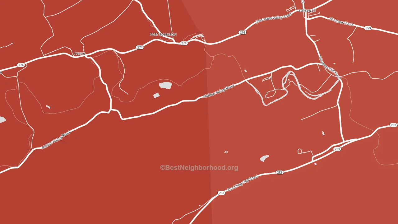 Fort Robertson, PA block-group political-lean map