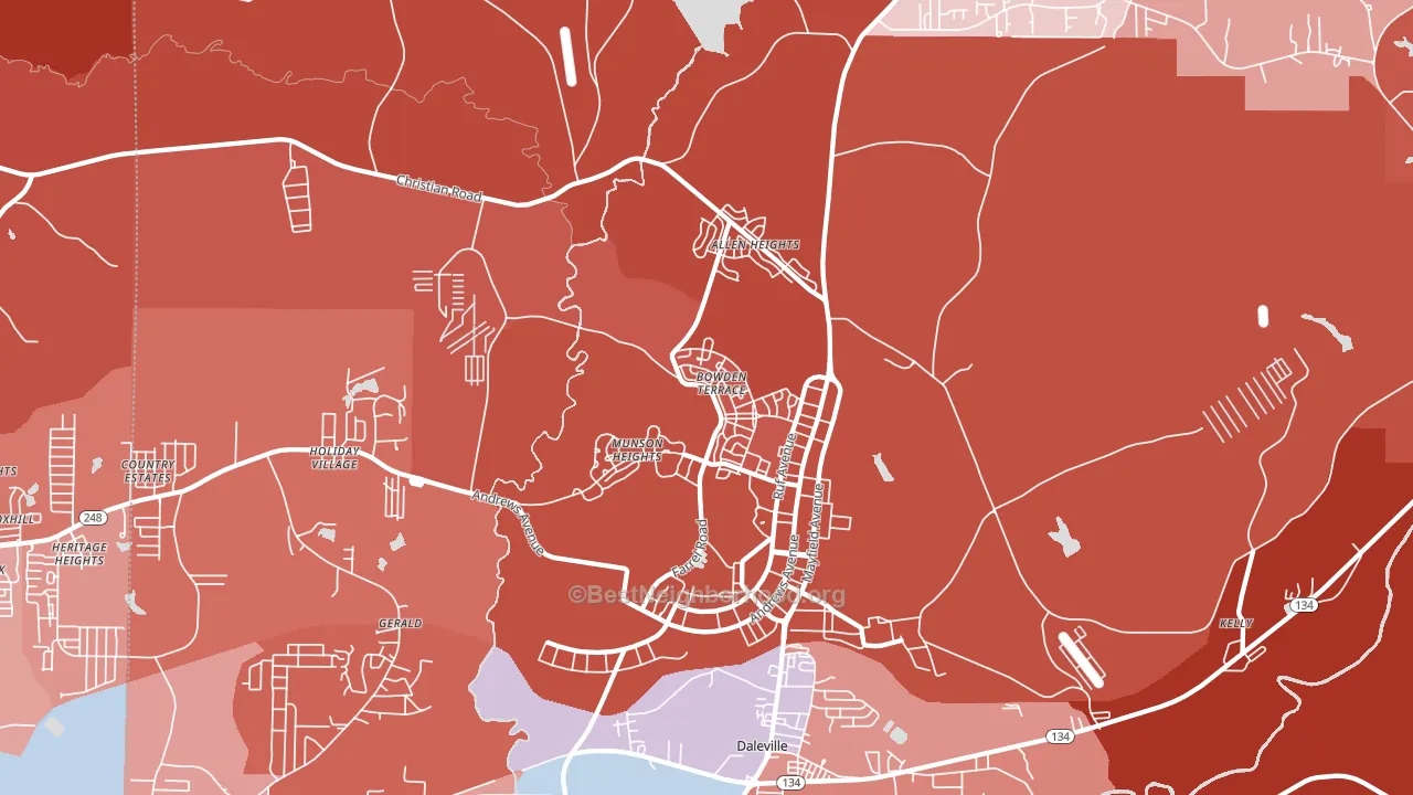 Fort Rucker, AL block-group political-lean map