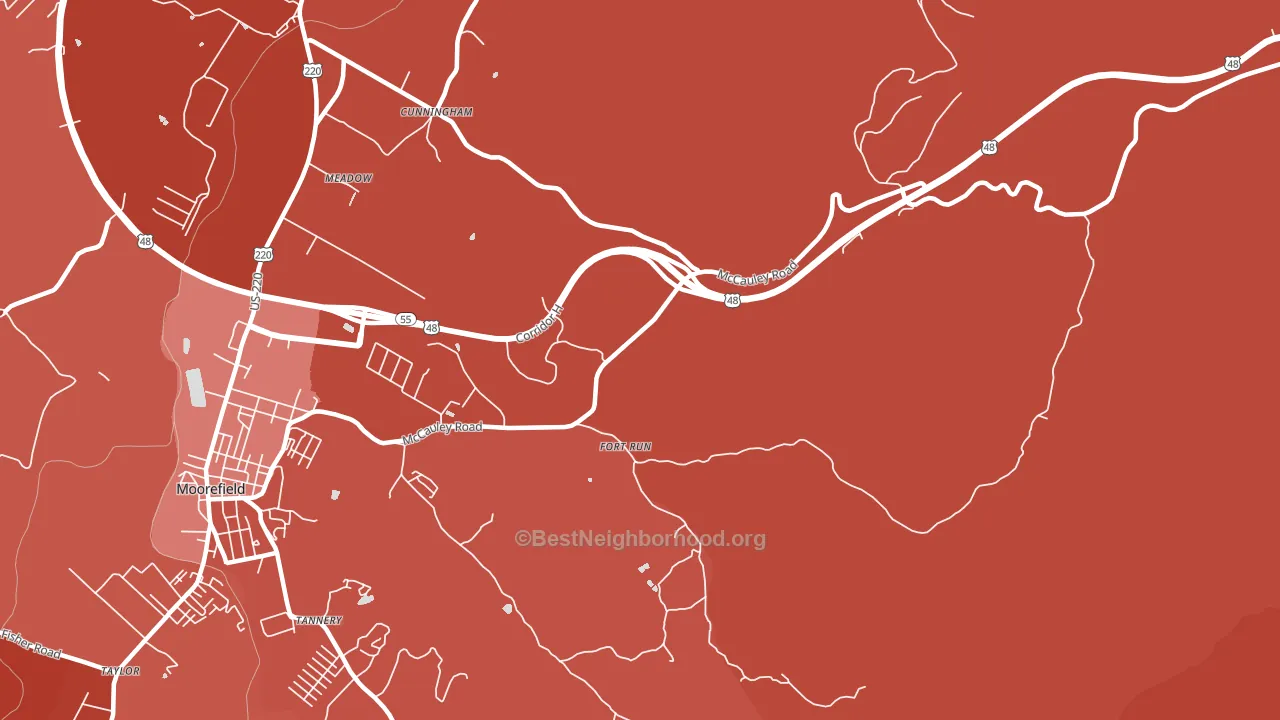 Fort Run, WV block-group political-lean map